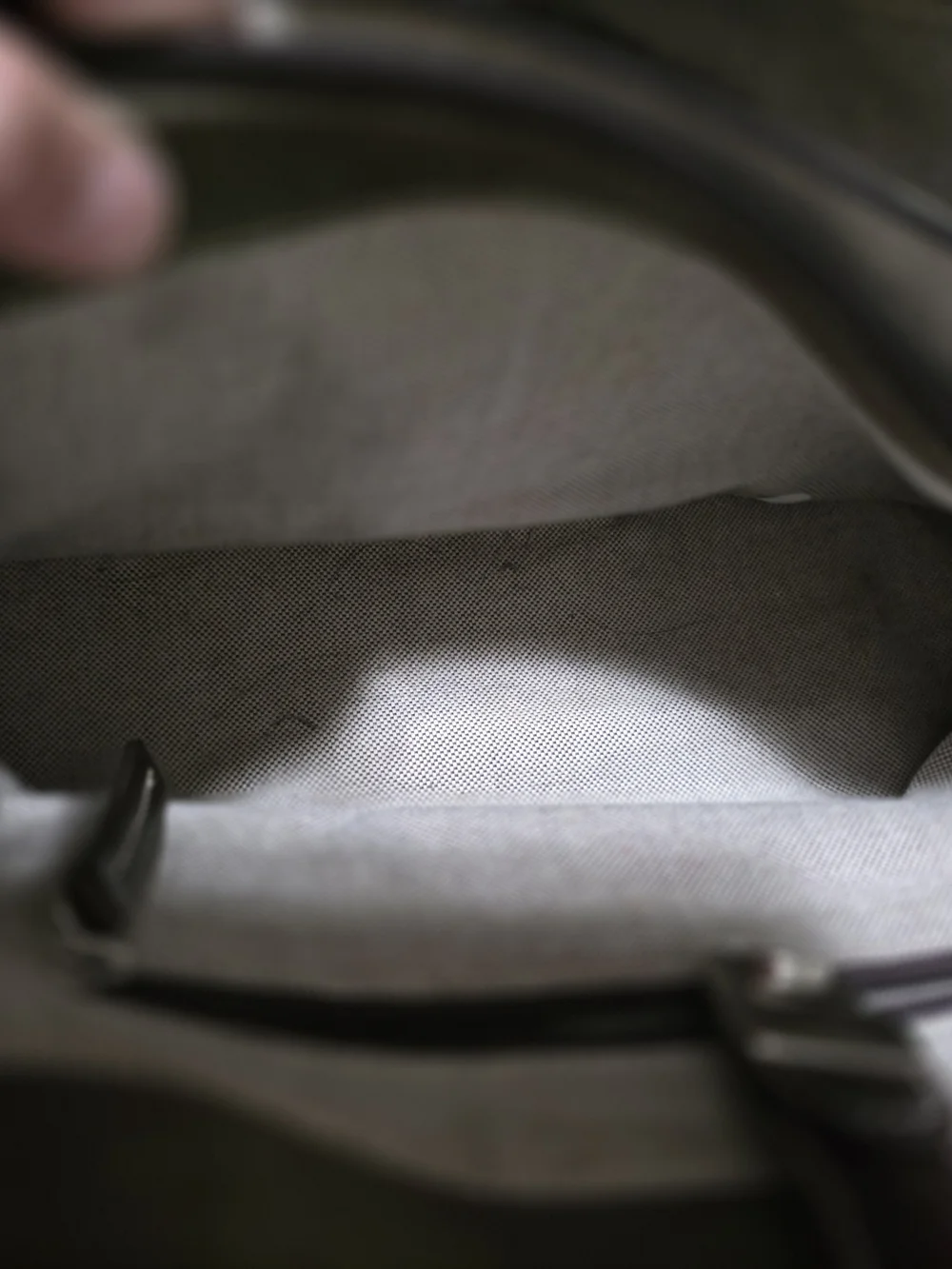 Green Canvas Travel Tote with Brown Leather Trim